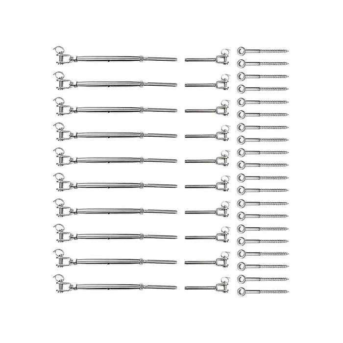 10-Pack Marine-Grade Wire Balustrade Kit with Turnbuckles