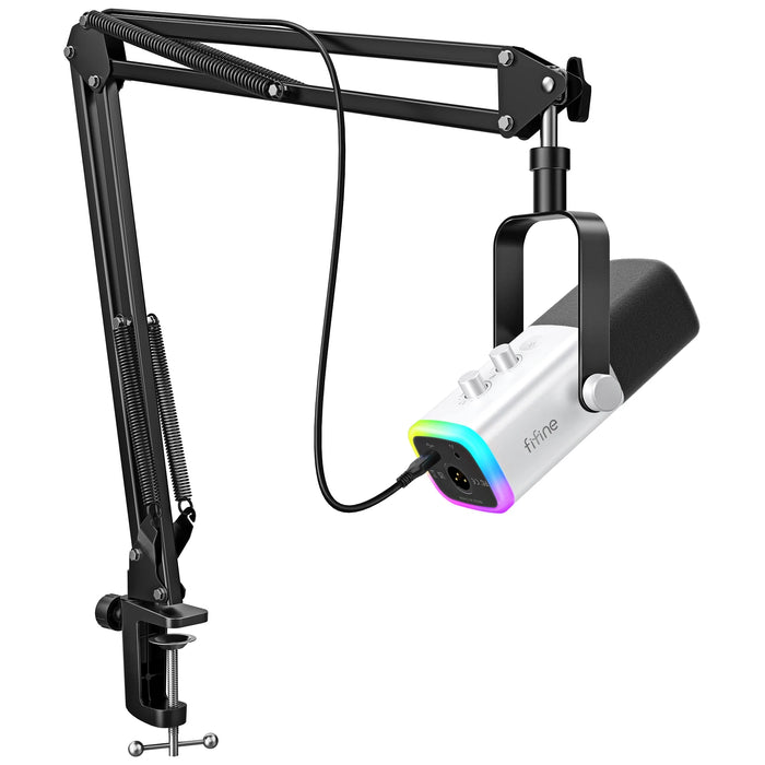 Streaming Microphone Kit with RGB, Arm Stand, USB/XLR - AM8TW