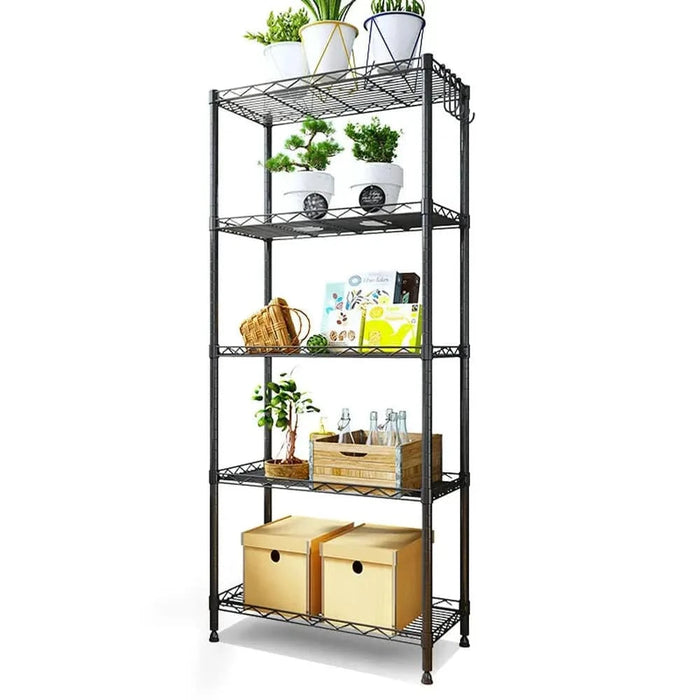 5-Tier Wire Rack Metal Shelf with Durable Construction and Multi-Layer Design