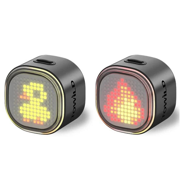 Bicycle taillights 2PCS black with 140 LED braking sensor and Bluetooth