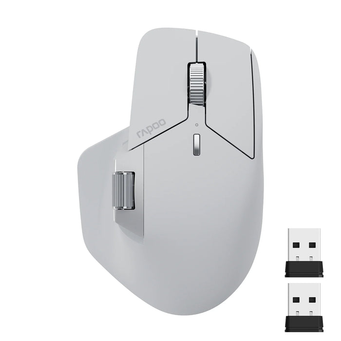 Ergonomic mouse with a size of 125mm x 81mm x 47mm and a weight of 110g