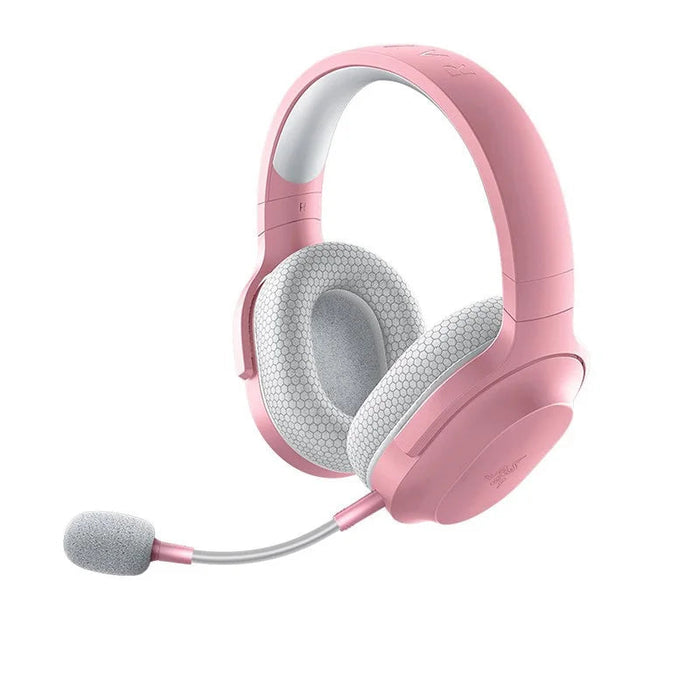Pink Wireless Bluetooth Headset with USB-C Mic for Gamers