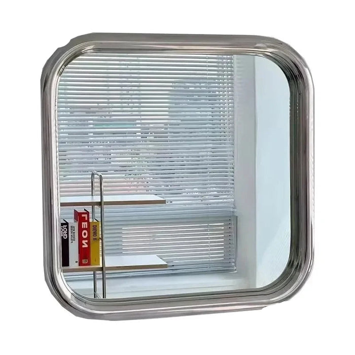 Square Decorative Wall Mirror 50cm, Silver Finish