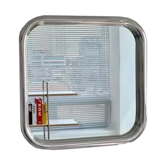 Square Decorative Wall Mirror 40cm, Silver Finish