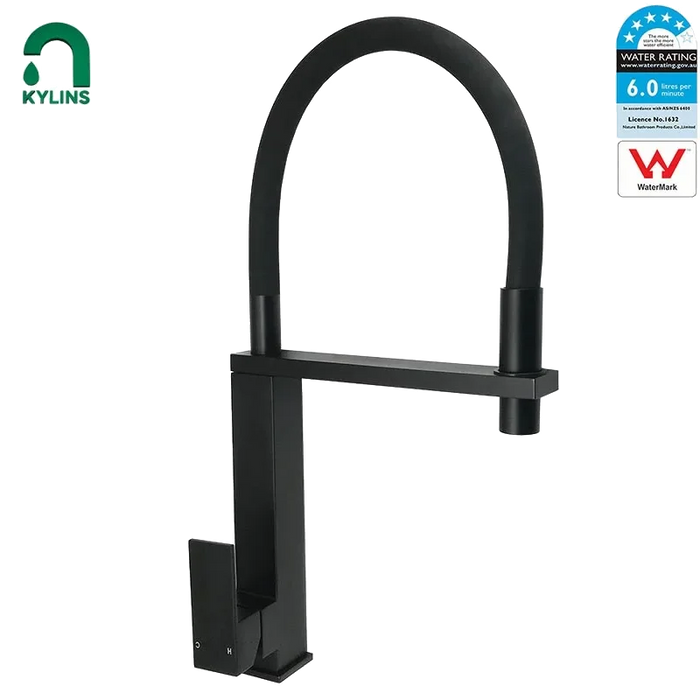 Pull-Out Swivel Kitchen Tap, Matte Black, Single Lever