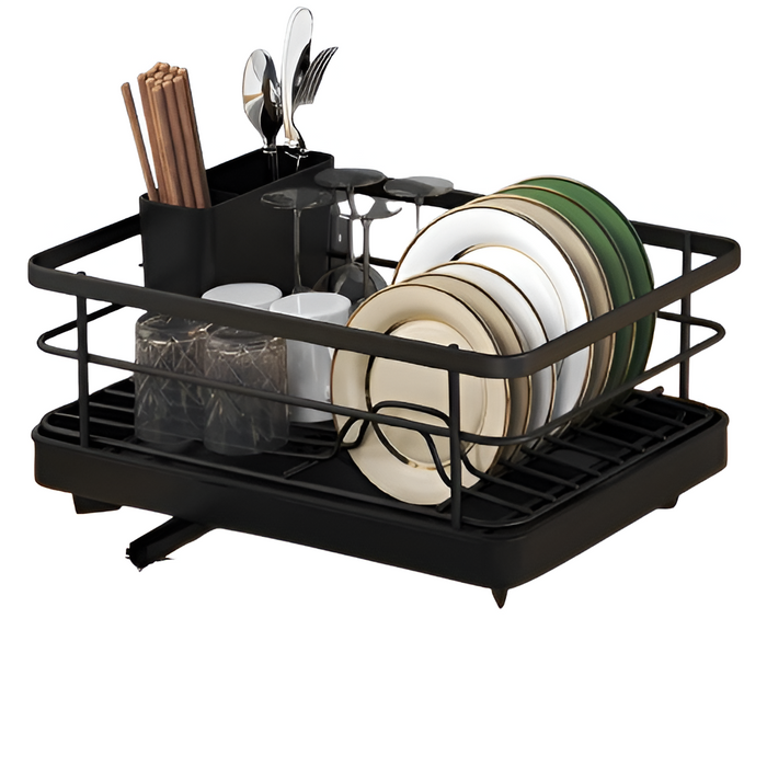 Kitchen Countertop Dish Rack with Water Drain Tray
