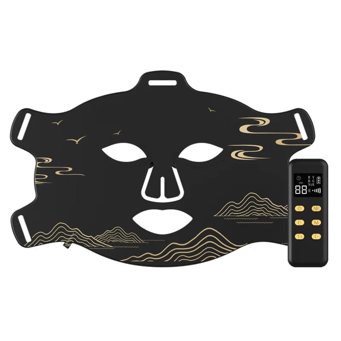 Flexible silicone LED light therapy mask with red infrared for anti-aging