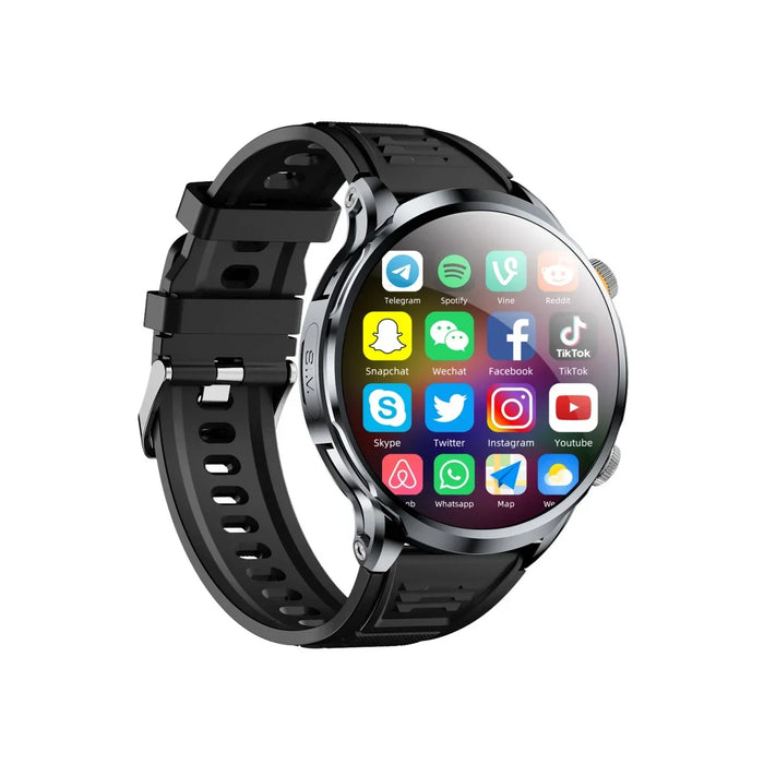 Smartwatch 4G with Blood Sugar, ECG, Body Temp - 8GB 128GB Black