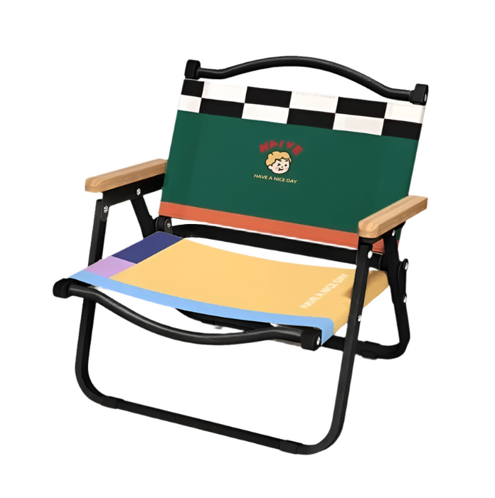 Outdoor Foldable Chair Black Canvas, Terrace & Seaside Use