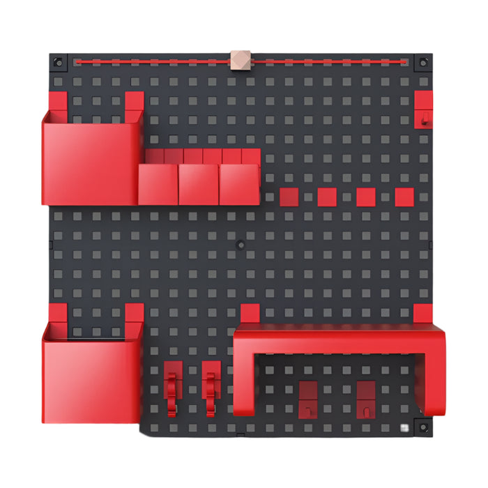 Dual Tier Decorative Grid Shelf 40x40cm – Red