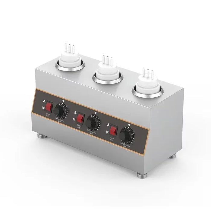 Stainless Steel Sauce Heating Dispenser with 650ml Bottles 3 bottle machine