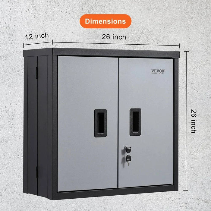 Package includes wall cabinet, adjustable shelf, keys, and instruction manual
