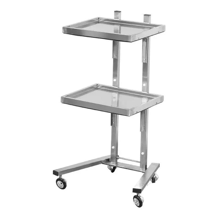 Modern Stainless Steel Salon Cart Foldable Hairdressing Tool Trolley with Shelves