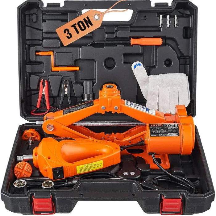 3 Ton Electric Car Jack Kit with Impact Wrench (3T Jack Wrench) - FLUXA