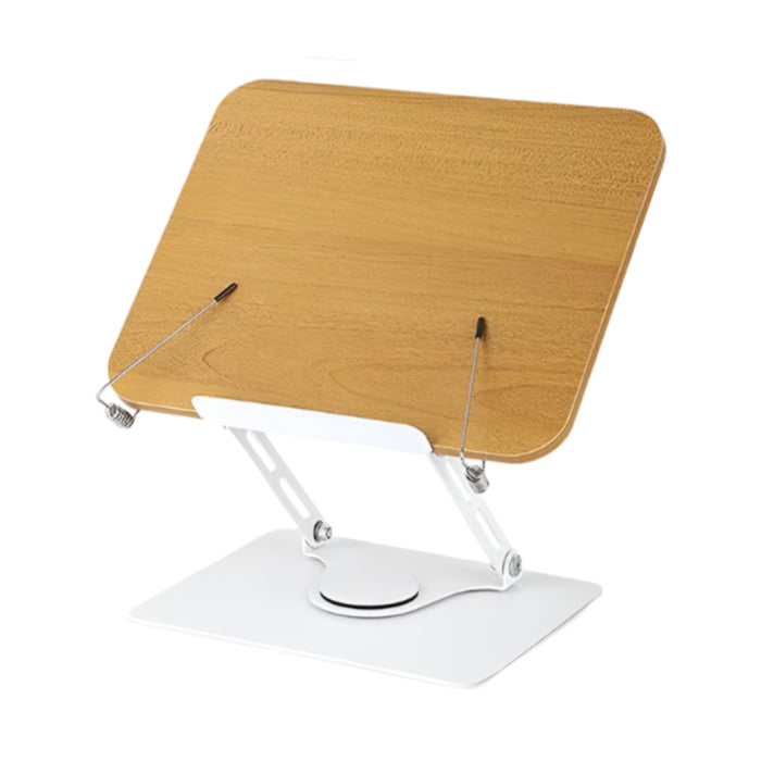 Adjustable wood color reading stand with aluminum alloy support rod