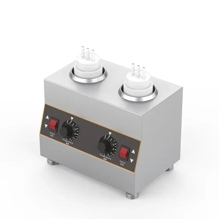 Stainless Steel Sauce Heating Dispenser with 650ml Bottles 2 bottles machine
