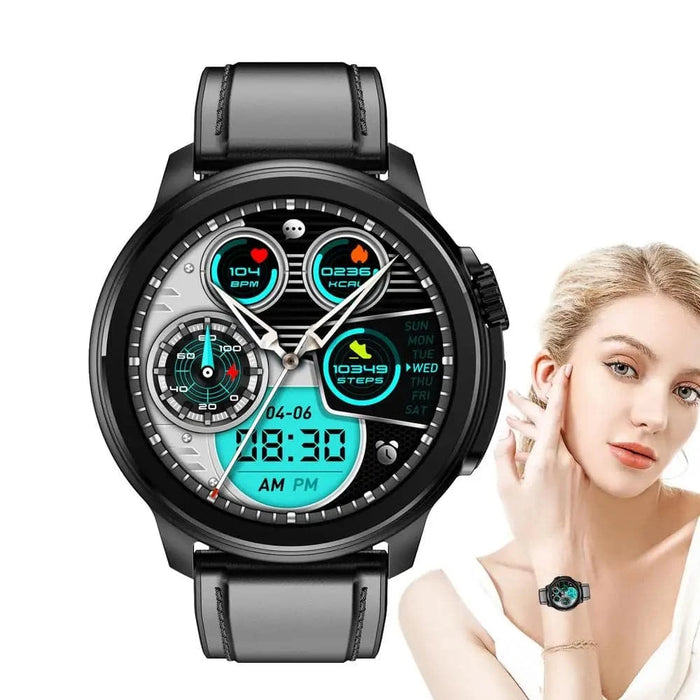 Smart Watch Waterproof Fitness Tracker Sleep Heart Rate Monitor for Men & Women (black) - FLUXA