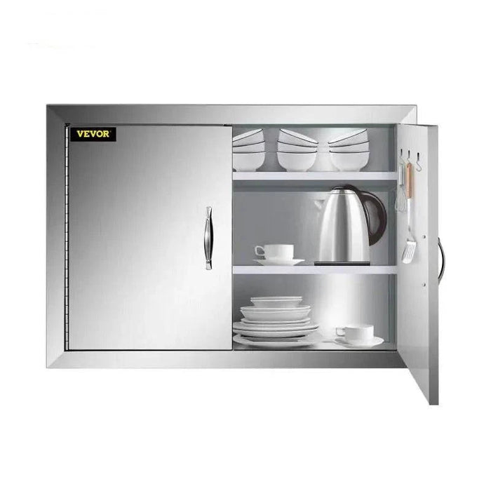 Stainless Steel BBQ Island Double Doors 42x21-inch with Handle & Magnet Blocks for Outdoor Kitchens