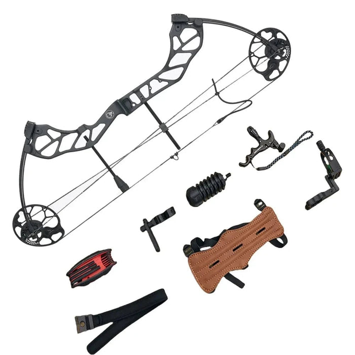 Adjustable Compound Bow Set Archery 320 FPS (Black Color Set)