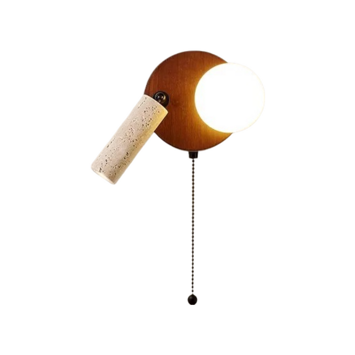 Stone Wall Light with Replaceable G9 LED Bulbs 4000K Walnut