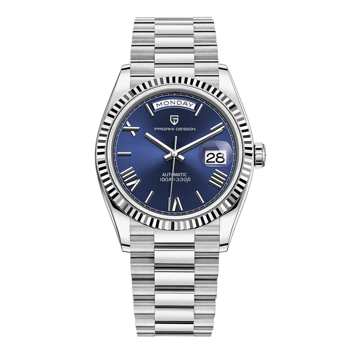 Stainless Steel Self-Winding Watch with Date Display