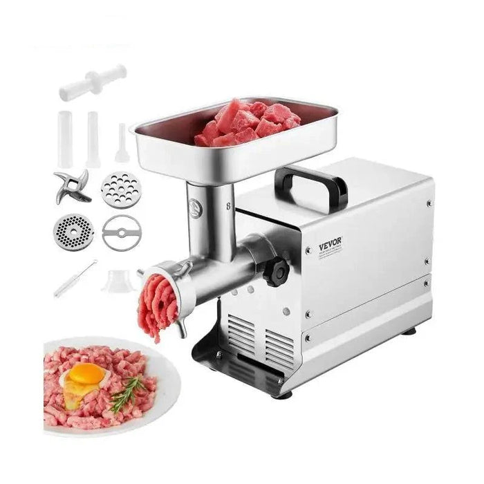 Stainless Steel Meat Grinder with 227kg Capacity and 5 Grinding Plates