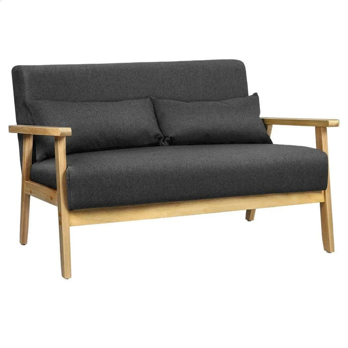Minimalist modern style 2-seater sofa in dark grey