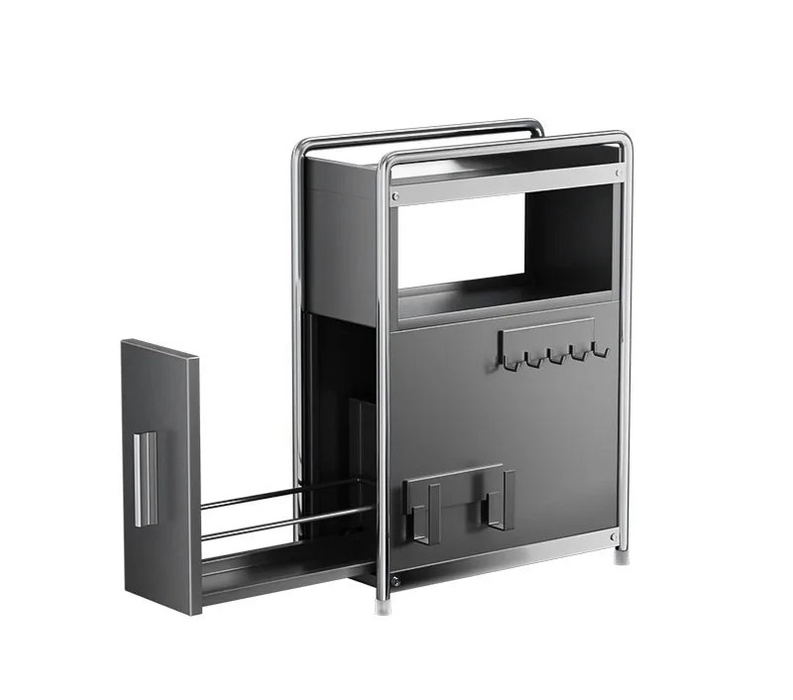 Storage Rack Slide Out Countertop Spice, Gray Small B