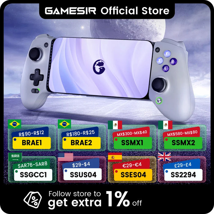 Mobile Game Controller with Hall Effect Joysticks & Triggers