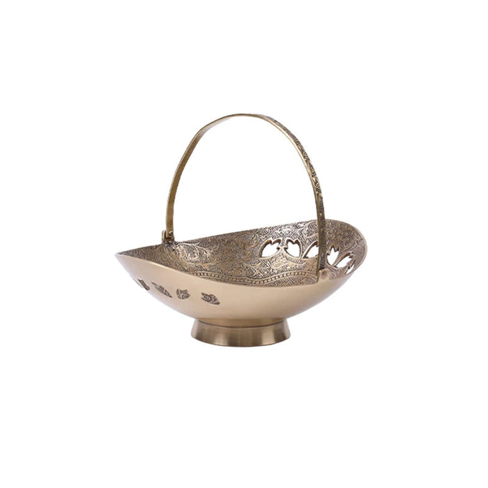 Retro Copper Storage Tray Irregular Decorative Organizer