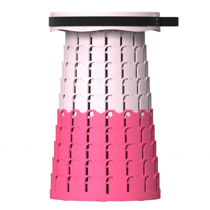 Collapsible Telescopic Camping Stool in Pink, Portable and Lightweight, Ideal for Outdoor Activities such as Camping, Fishing, and Hiking