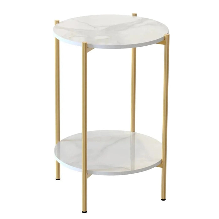 2-Tier Solid Marble Coffee Table perfect for holding decorative items, books, or beverages