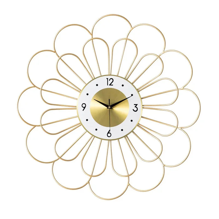 Modern Metal Lotus Wall Clock for Living Room Decor