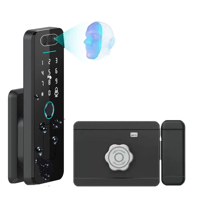 Outdoor Digital Lock with Face ID, Fingerprint & Keypad Access