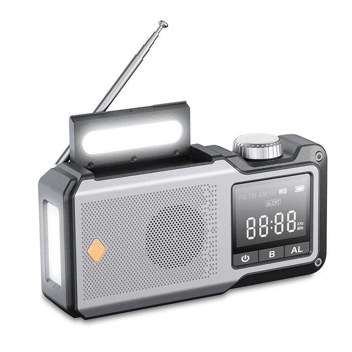 10000mAh Solar Hand Crank Emergency Radio with Flashlight & SOS
