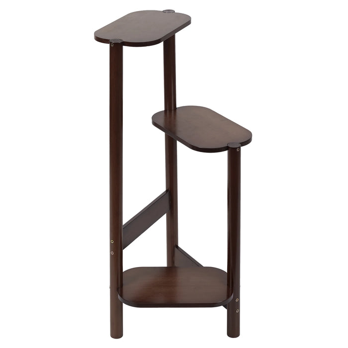 3-Tier Bamboo Corner Plant Stand Flower Pot Rack for Balcony Patio - Natural bamboo corner plant stand with 3 tiers for balcony