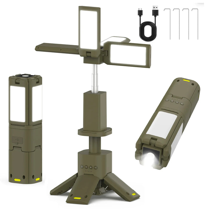 Rechargeable Outdoor LED Lantern with Magnetic Tripod Base