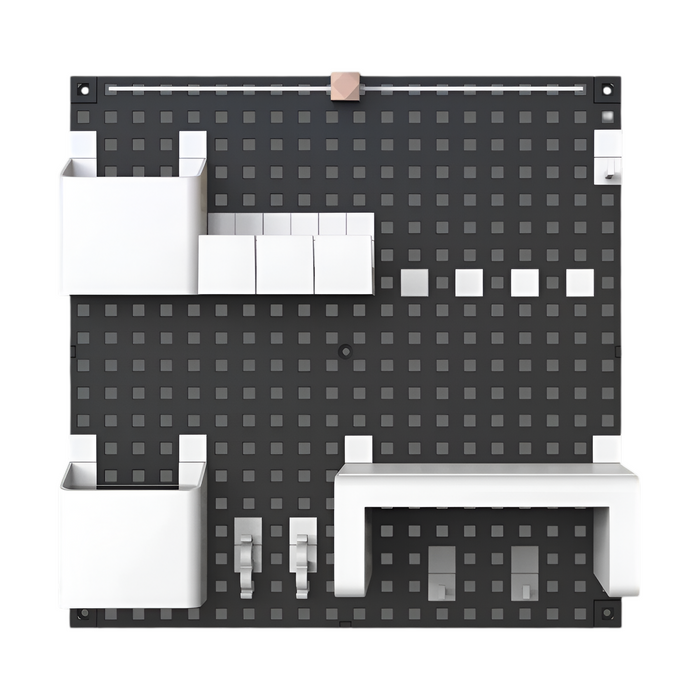 Dual Tier Decorative Grid Shelf 40x40cm – White