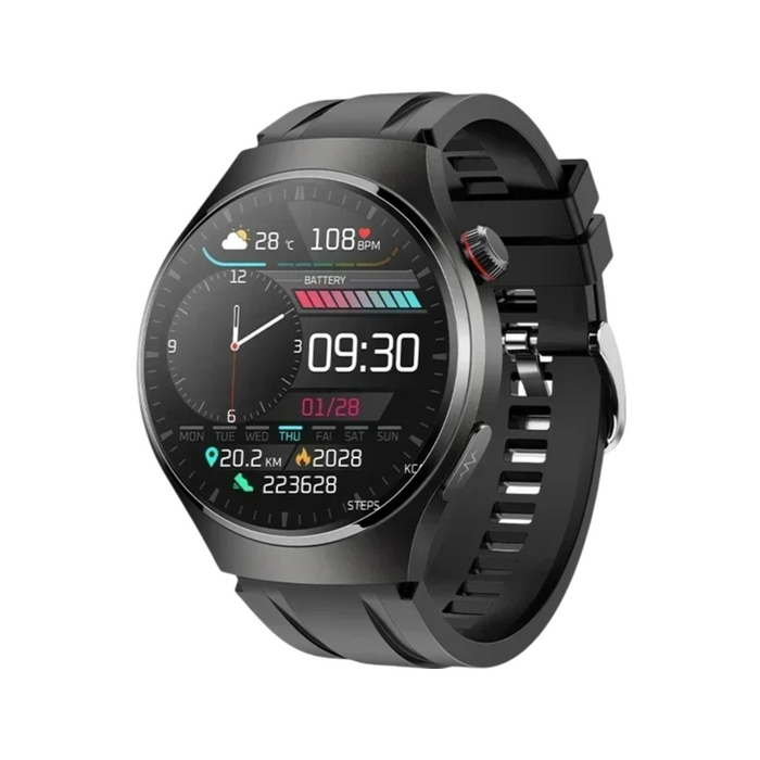 AMOLED 1.43" Fitness Smartwatch with Voice Assistant & ECG Tracker - Black