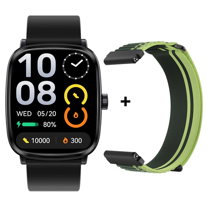 2.01” AMOLED Smartwatch – Bluetooth Call, Sport Mode, Voice Assistant, Black Strap