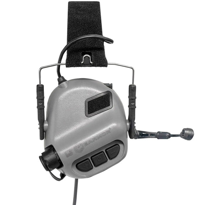 Tactical Aviation Shooting Headset with Active Noise Cancellation (Grey)