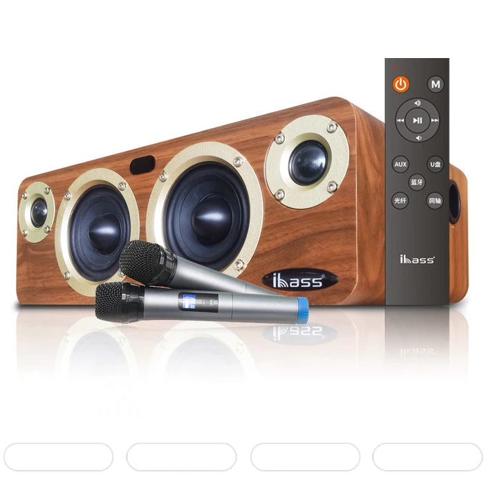 Bluetooth 5.0 Wooden Speaker System with AUX & USB Input