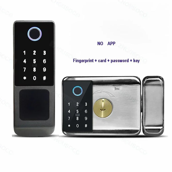 Tuya Wifi Smart Lock Outdoor Waterproof Fingerprint Biometric Digital Lock TTLock App Card Keyless Electronic Smart Door Lock
