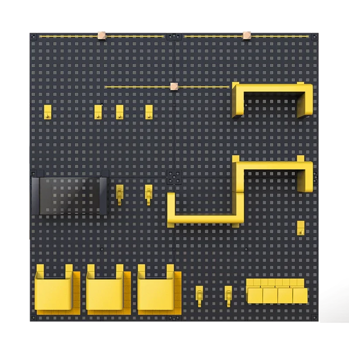 Dual Tier Decorative Grid Shelf 40x40cm – Yellow