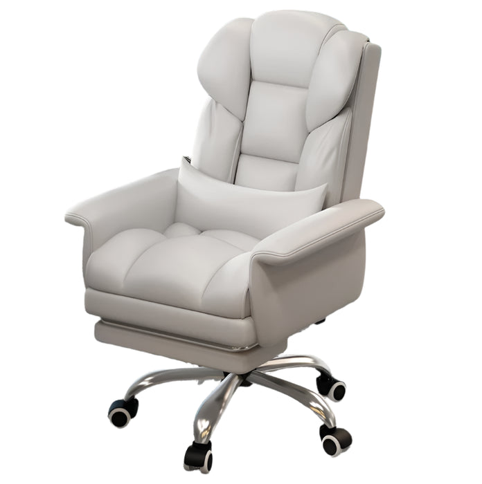 Gray Sponge Executive Office Chair with Swivel and Footrest