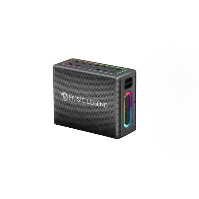 300W Portable Bluetooth Speaker with Wireless Mic & Subwoofer Black