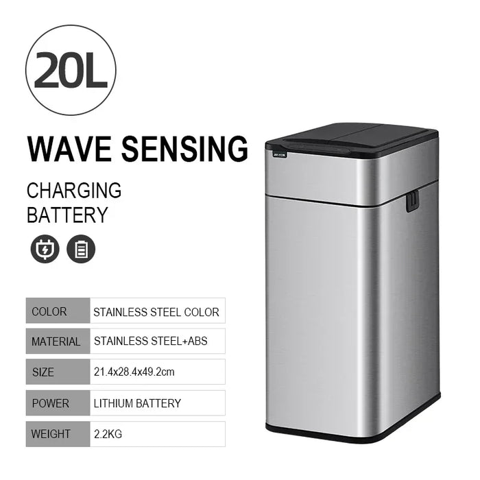20L Smart Sensor Kitchen Trash Can Stainless Steel