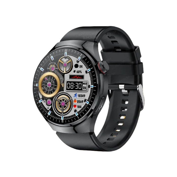 Black Smartwatch with ECG Fitness Tracker, Health Monitoring & Bluetooth Call