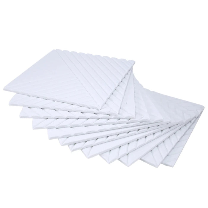 Decorative Soundproof Foam Panels – 12-Pack White Acoustic Tiles