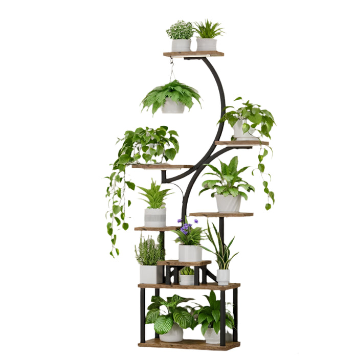 Decorative Tiered Flower Pot Shelf for Courtyard Use